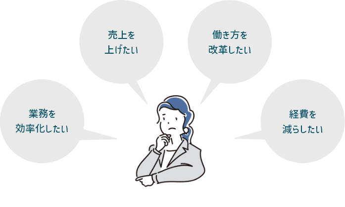 このような企業の悩みに応える このような企業の悩みに応える